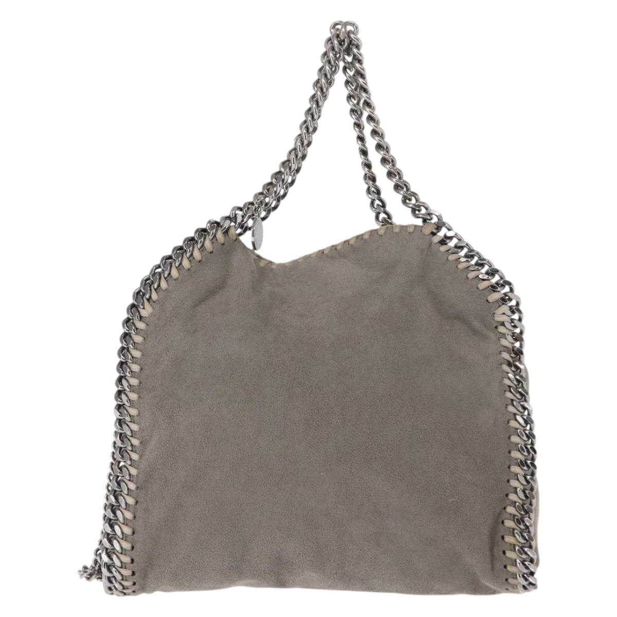 Stella MacCartney Chain Falabella Bag Suede Gray Silver 371223 Auth BA6633