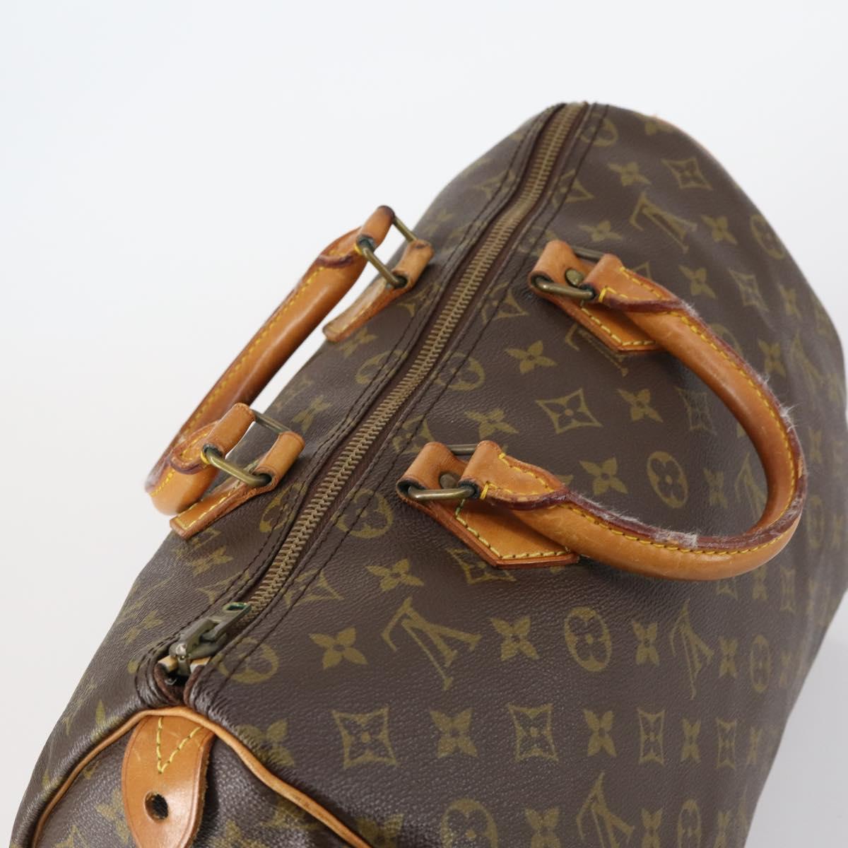 LOUIS VUITTON Monogram Speedy 35 Hand Bag M41524 LV Auth BA6667