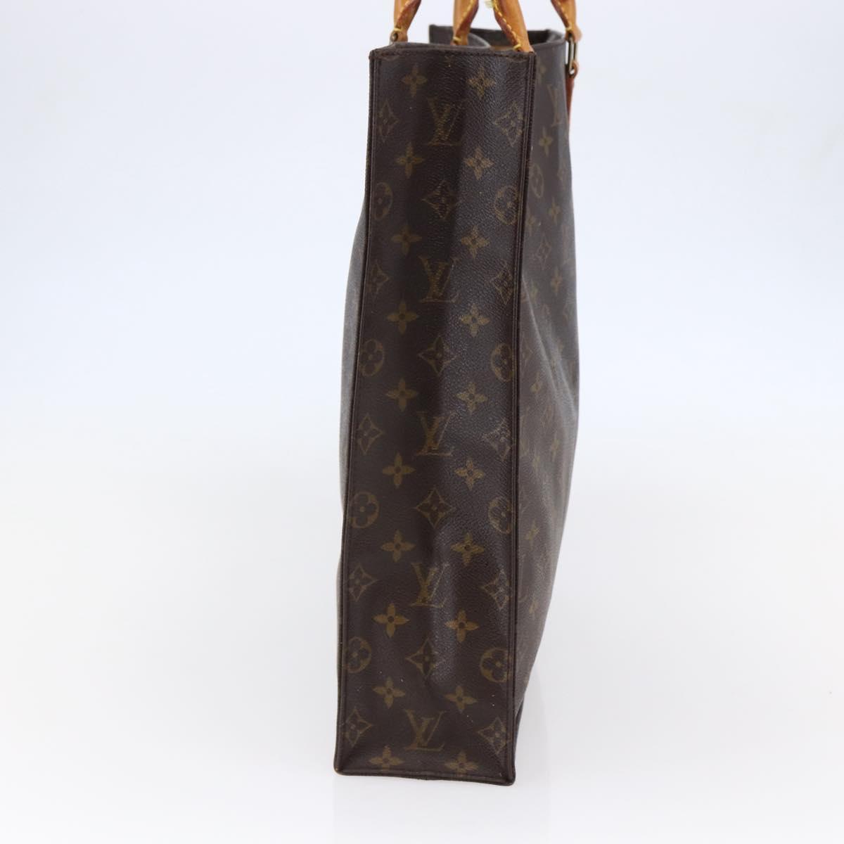 LOUIS VUITTON Monogram Sac Plat Hand Bag M51140 LV Auth BA6669