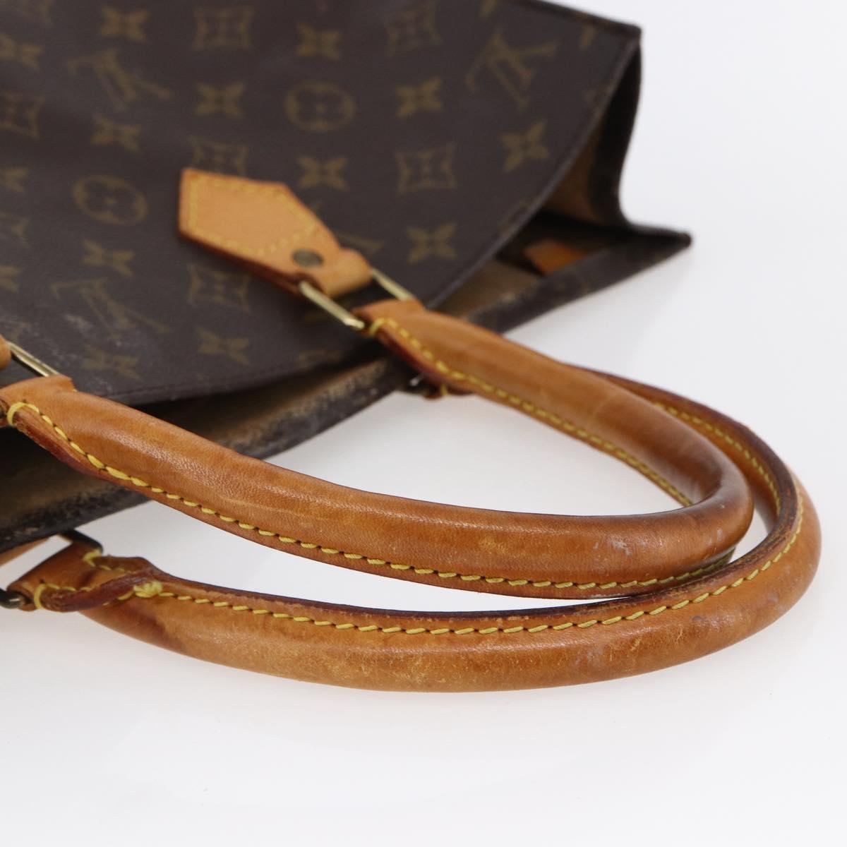 LOUIS VUITTON Monogram Sac Plat Hand Bag M51140 LV Auth BA6669