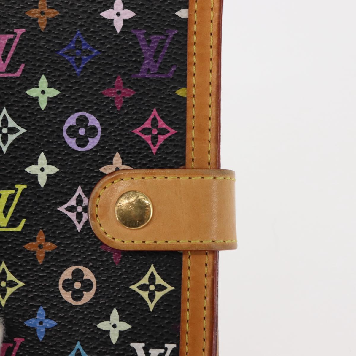 LOUIS VUITTON Multicolor Agenda PM Day Planner Cover Black R20895 LV Auth BA6675