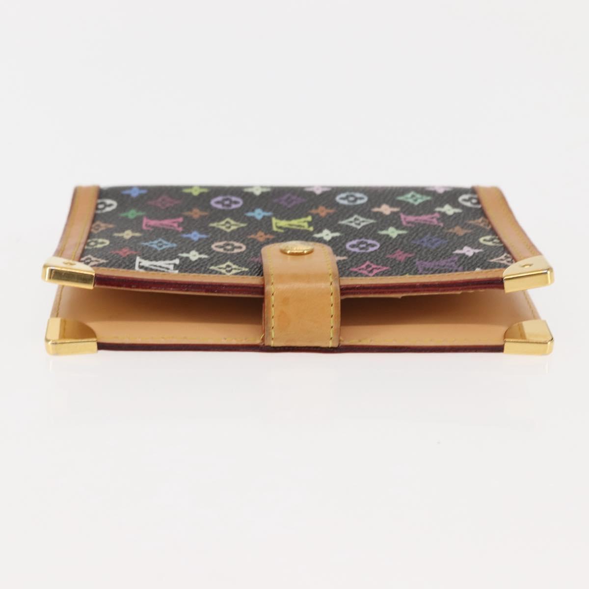 LOUIS VUITTON Multicolor Agenda PM Day Planner Cover Black R20895 LV Auth BA6675