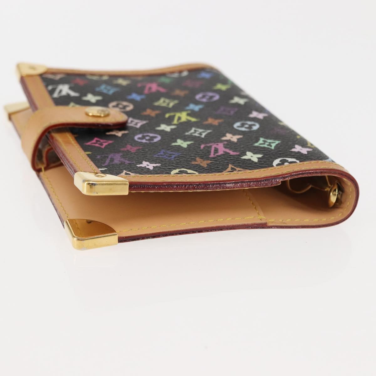 LOUIS VUITTON Multicolor Agenda PM Day Planner Cover Black R20895 LV Auth BA6675