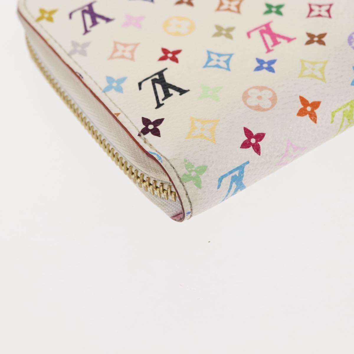 LOUIS VUITTON Monogram Multicolor Zippy Wallet Wallet White M60241 Auth BA6676