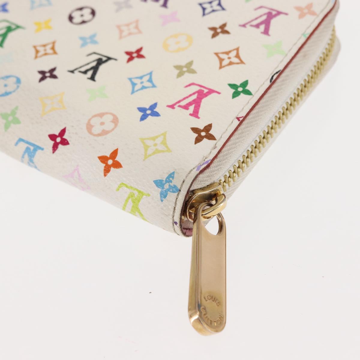 LOUIS VUITTON Monogram Multicolor Zippy Wallet Wallet White M60241 Auth BA6676