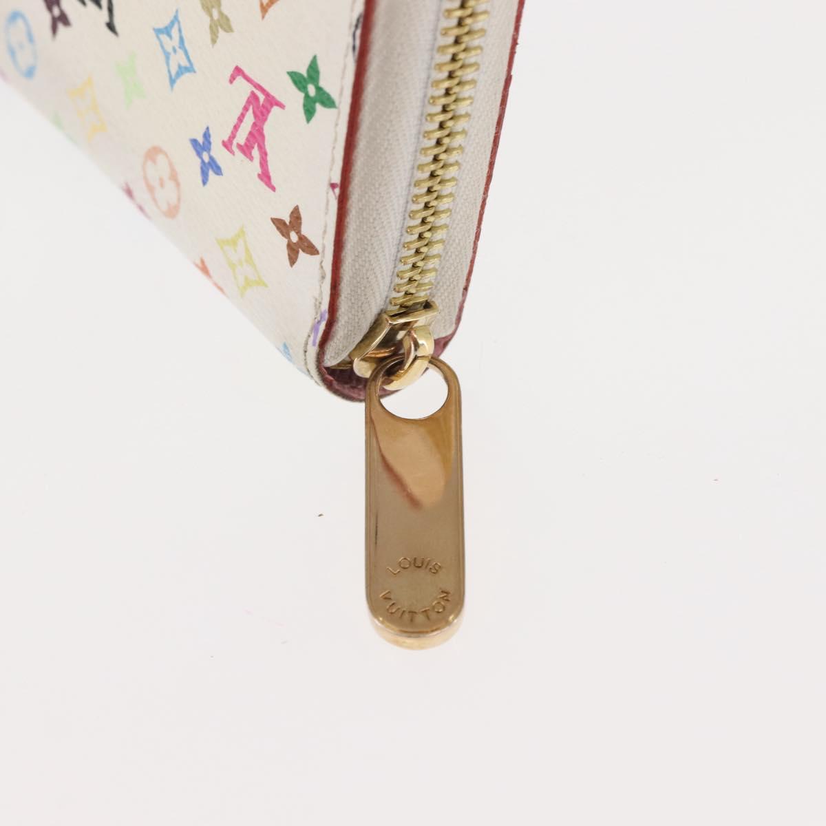 LOUIS VUITTON Monogram Multicolor Zippy Wallet Wallet White M60241 Auth BA6676