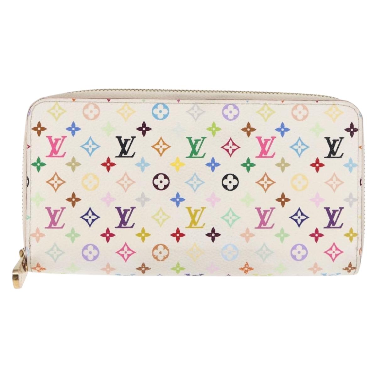 LOUIS VUITTON Monogram Multicolor Zippy Wallet Wallet White M60241 Auth BA6676