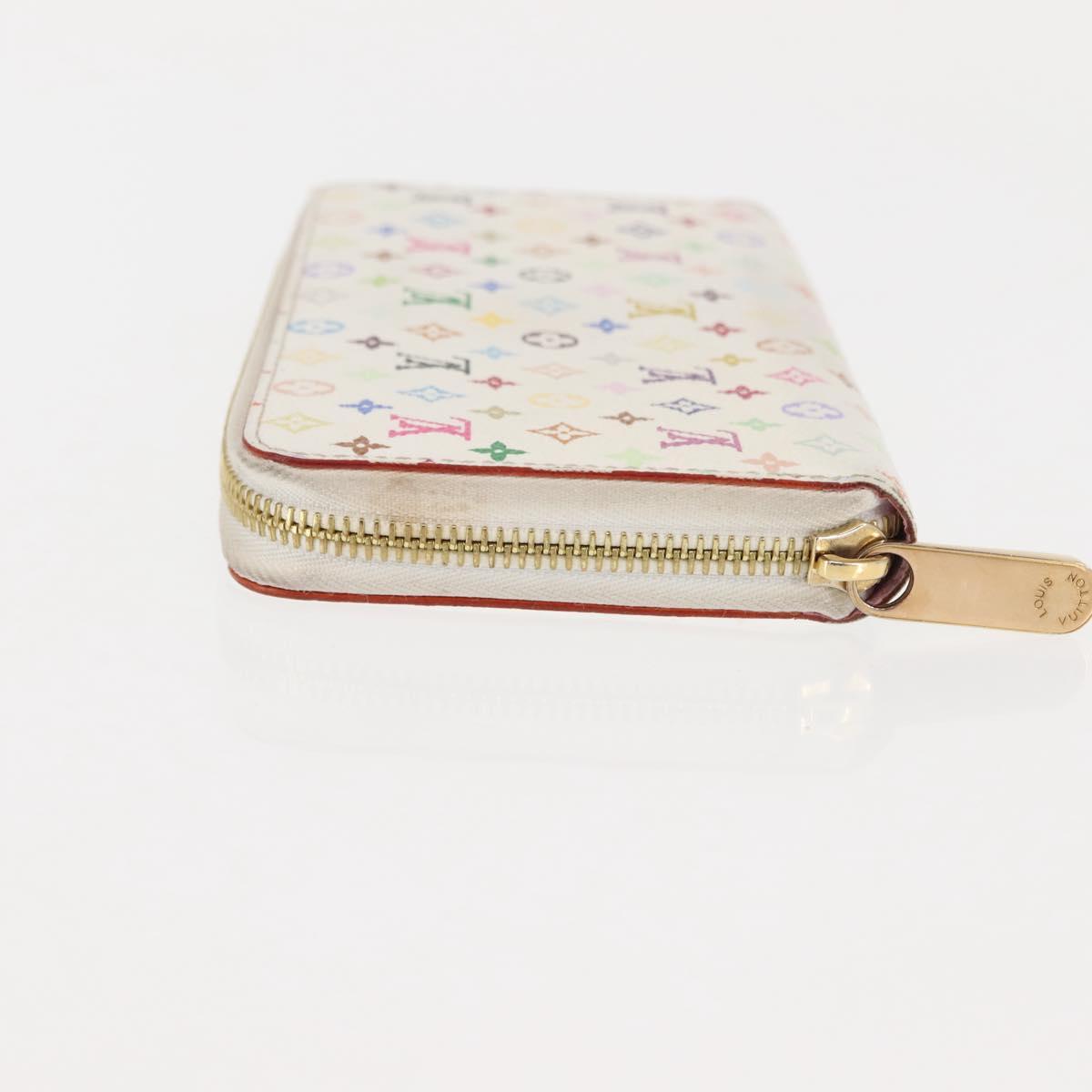 LOUIS VUITTON Monogram Multicolor Zippy Wallet Wallet White M60241 Auth BA6676