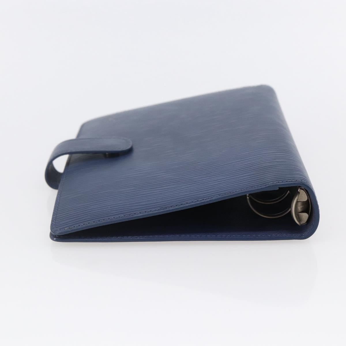 LOUIS VUITTON Epi Agenda MM Day Planner Cover Blue Myrtille R2004G Auth BA6678