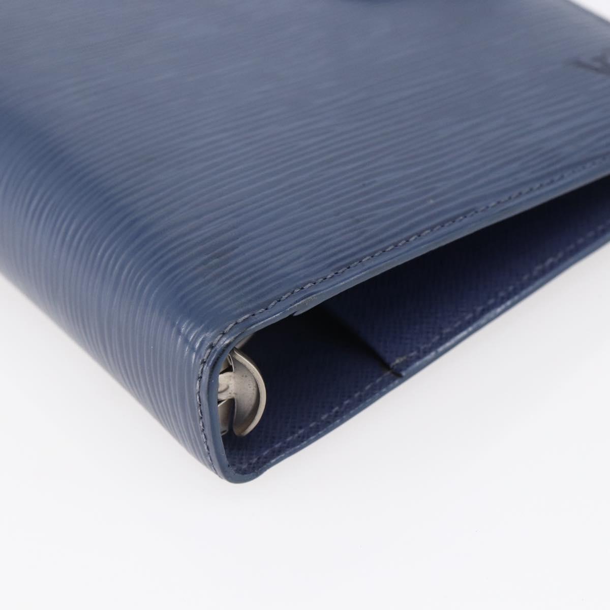 LOUIS VUITTON Epi Agenda MM Day Planner Cover Blue Myrtille R2004G Auth BA6678