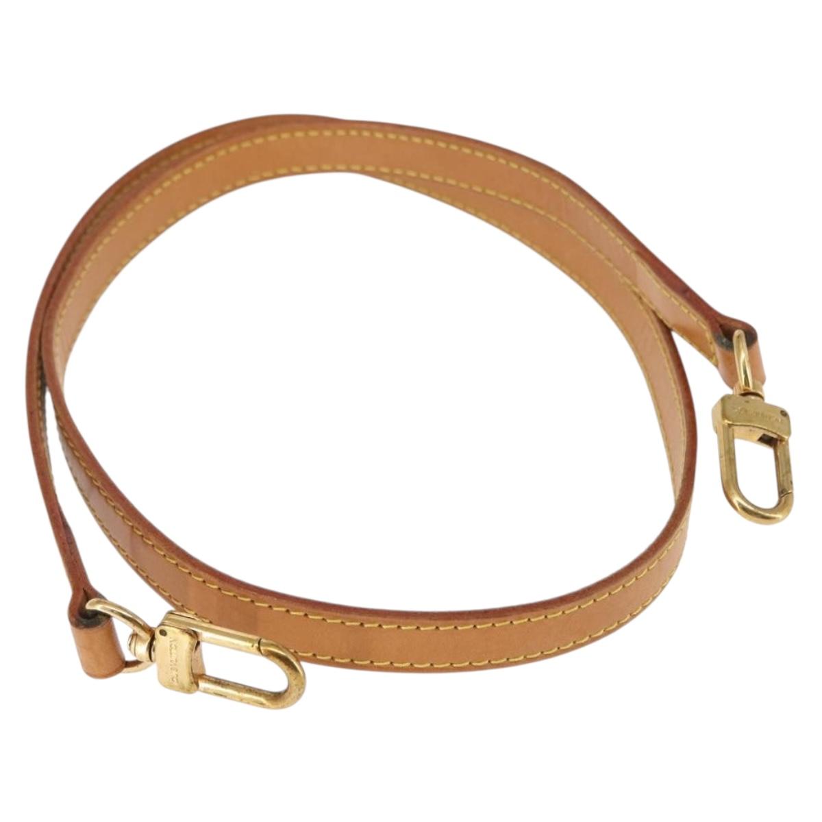 LOUIS VUITTON Shoulder Strap Leather 39.4"" Beige LV Auth BA6682