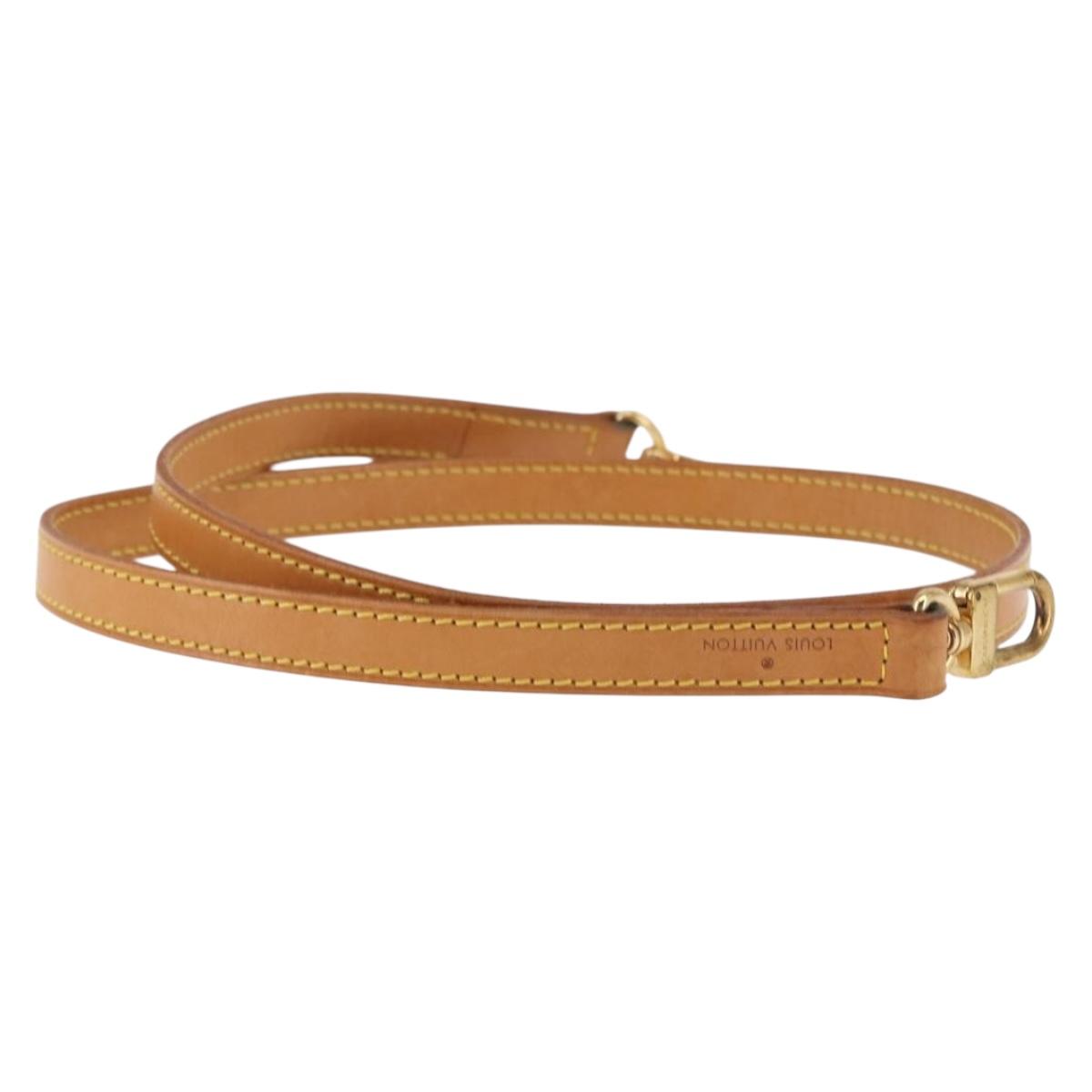 LOUIS VUITTON Shoulder Strap Leather 39.4"" Beige LV Auth BA6682