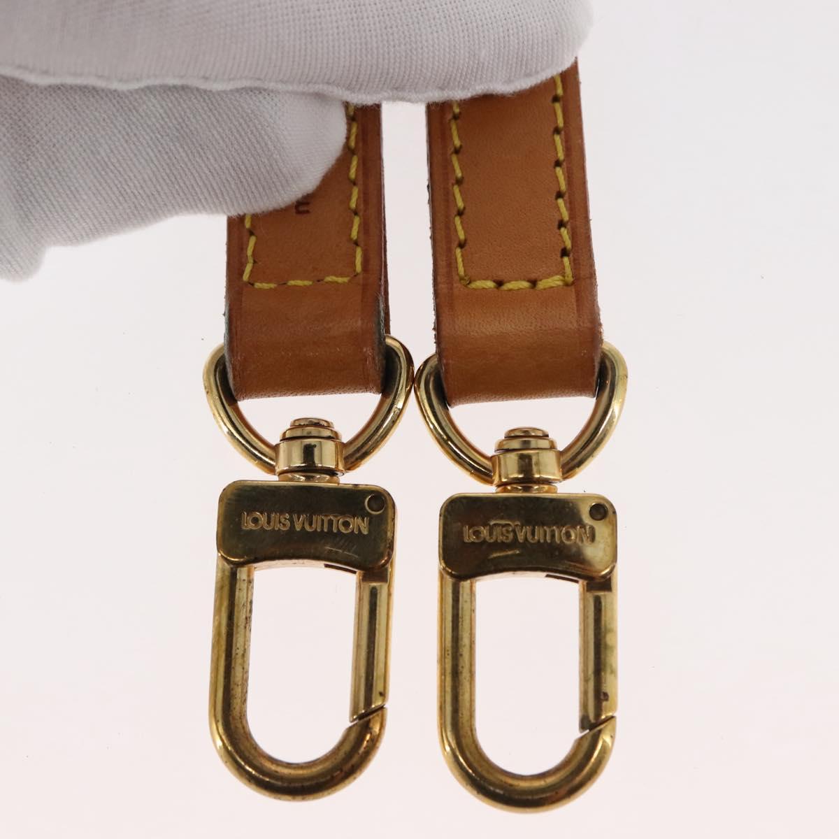 LOUIS VUITTON Shoulder Strap Leather 39.4"" Beige LV Auth BA6682
