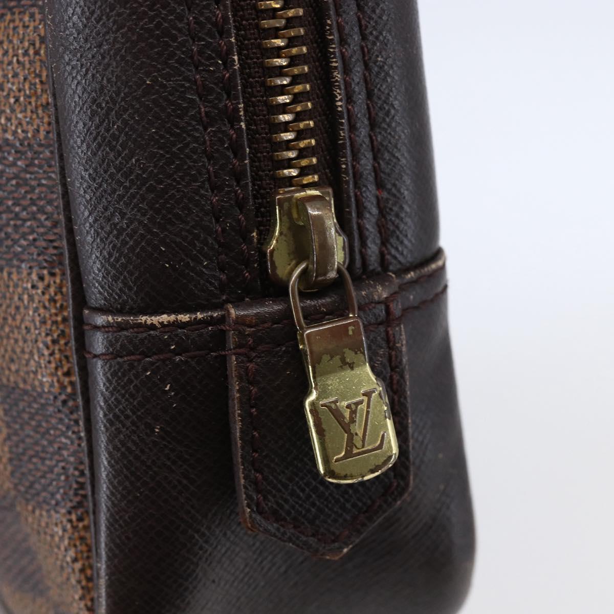 LOUIS VUITTON Damier Ebene Trousse Toilette Clutch Bag N47623 LV Auth BA6684