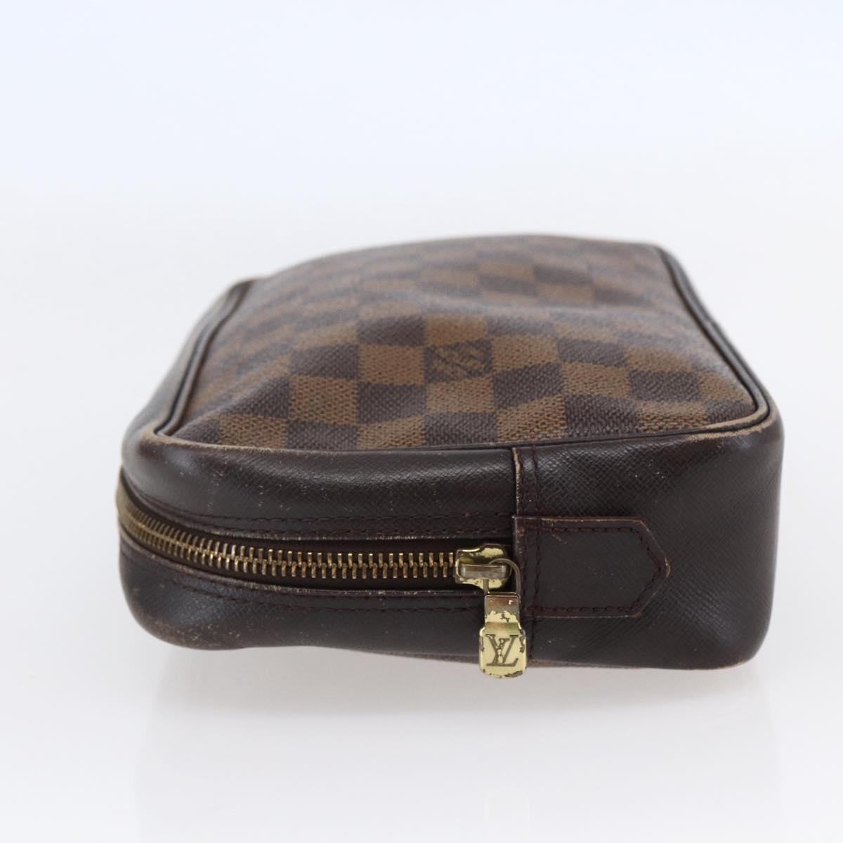 LOUIS VUITTON Damier Ebene Trousse Toilette Clutch Bag N47623 LV Auth BA6684