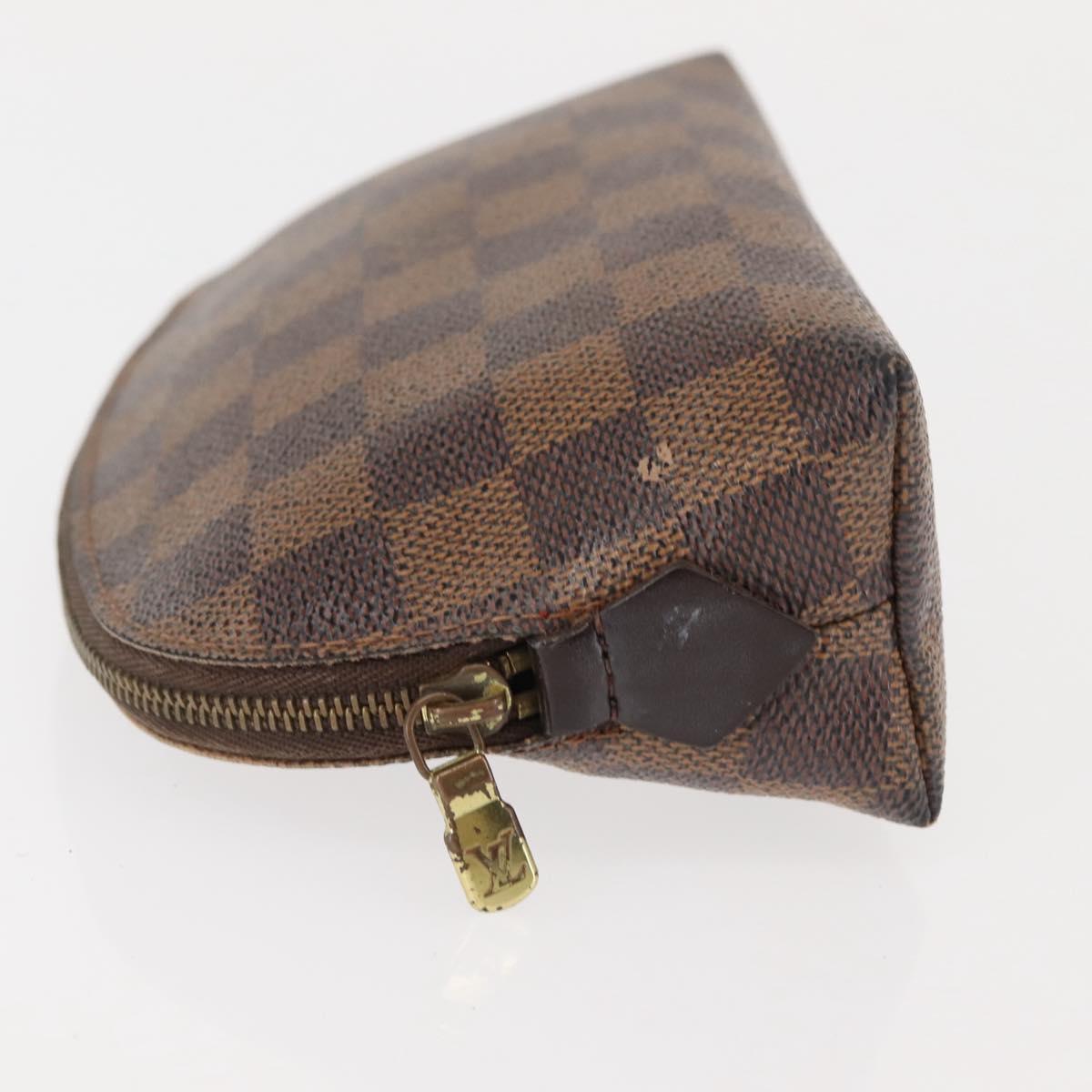 LOUIS VUITTON Damier Ebene Pochette Cosmetic PM Pouch N47516 LV Auth BA6685