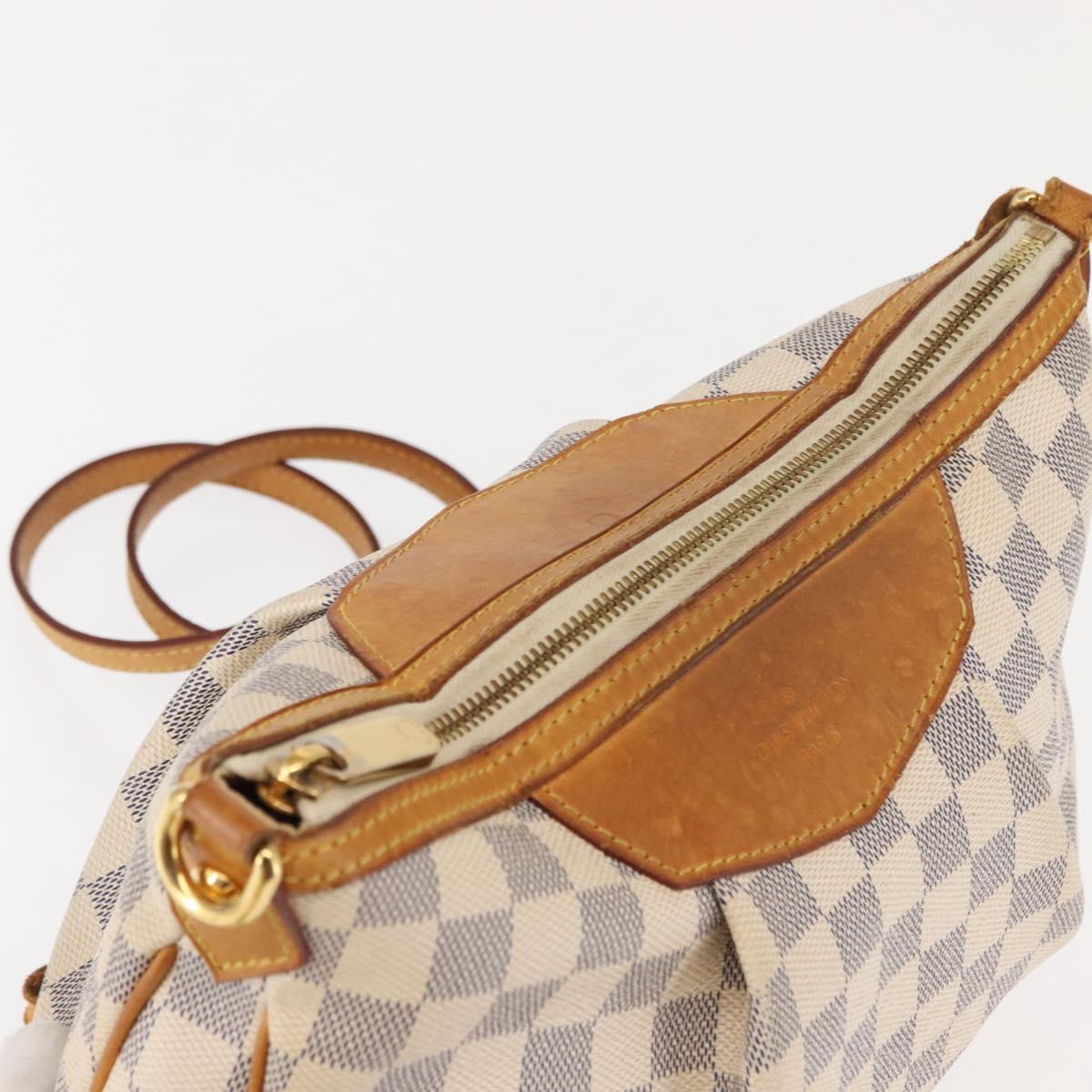 LOUIS VUITTON Damier Azur Siracusa PM Shoulder Bag N41113 LV Auth BA6689