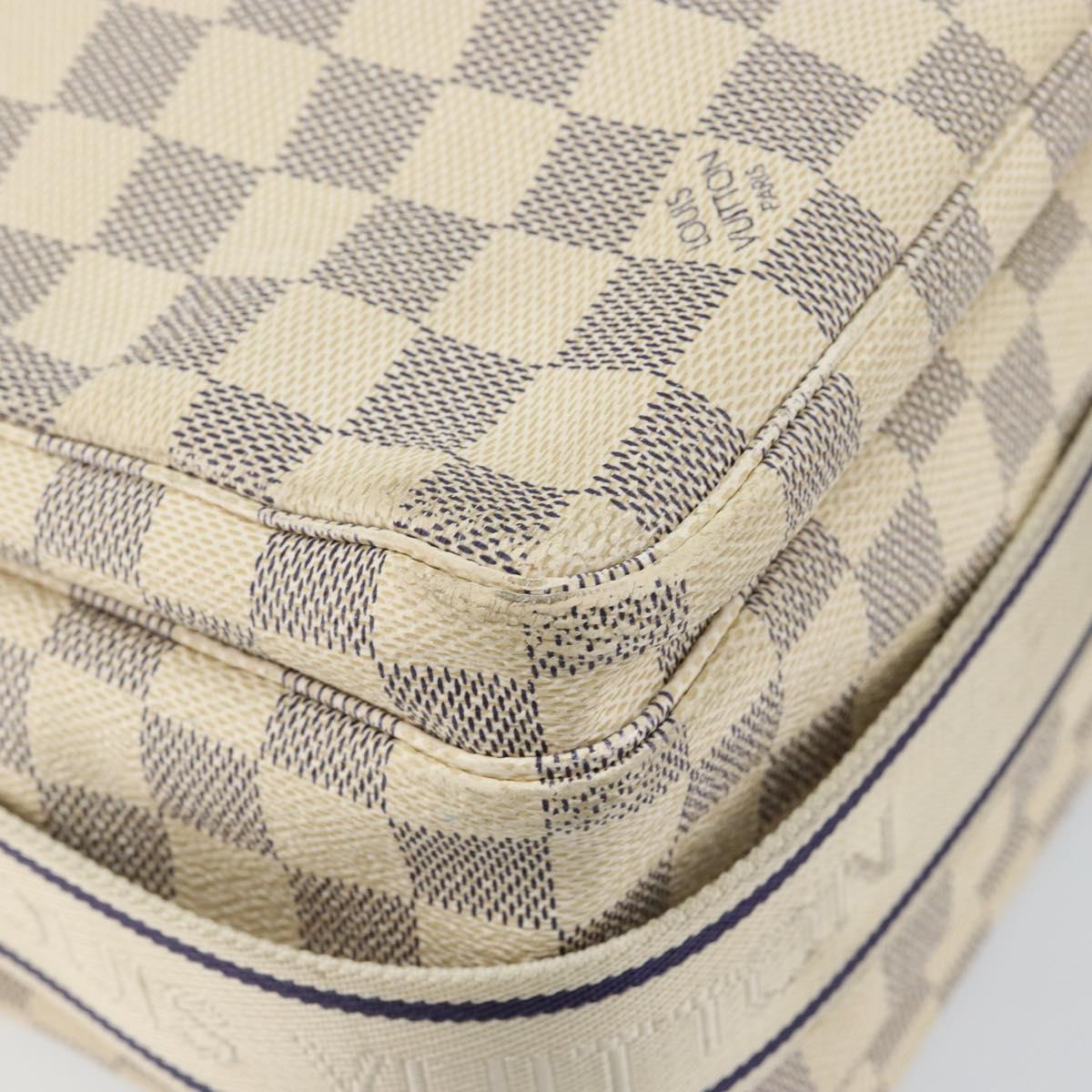 LOUIS VUITTON Damier Azur Naviglio Shoulder Bag N51189 LV Auth BA6690