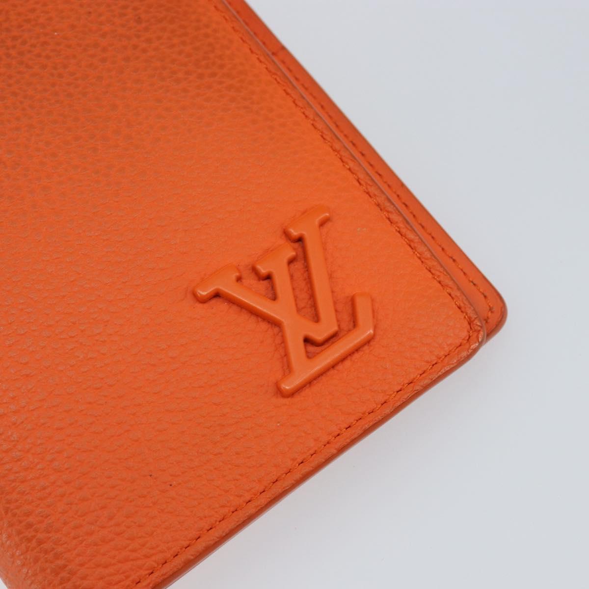 LOUIS VUITTON Aerogram Portefeuille Braza Long Wallet Orange M81153 Auth BA6692