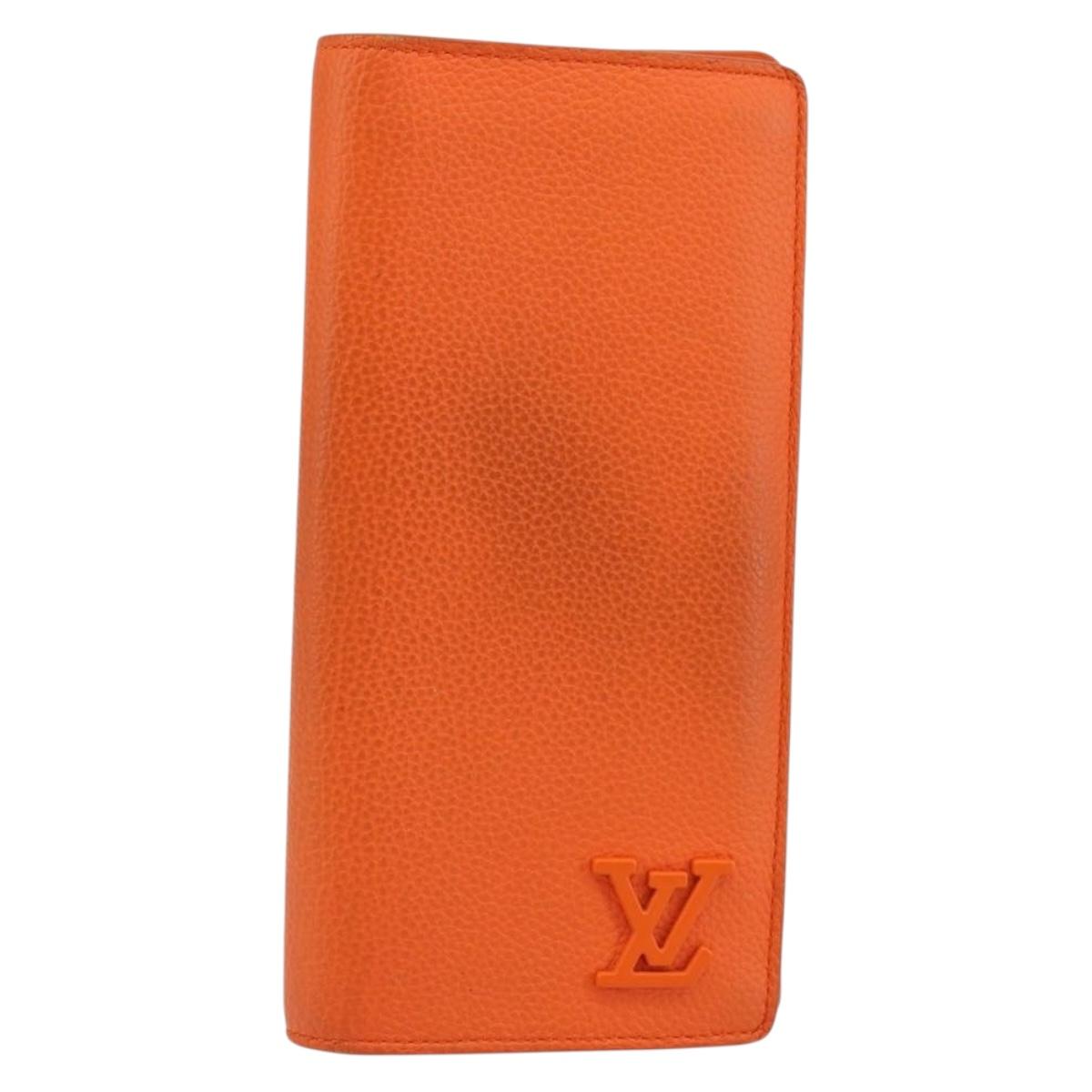 LOUIS VUITTON Aerogram Portefeuille Braza Long Wallet Orange M81153 Auth BA6692
