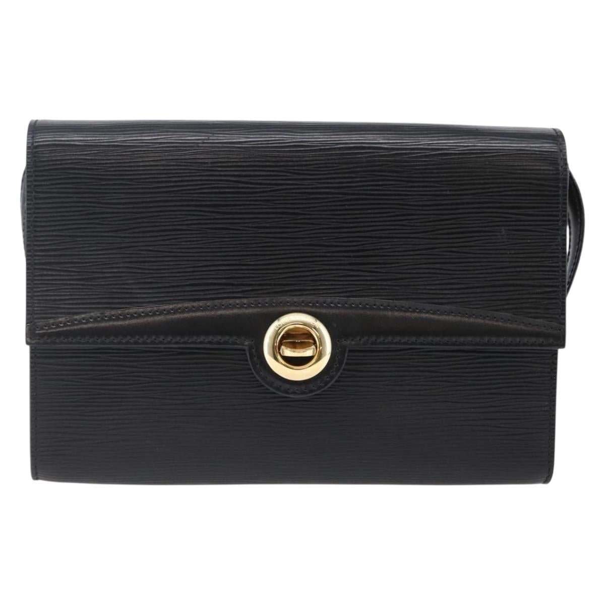 LOUIS VUITTON Epi Pochette Arche Shoulder Bag Black Noir M52572 LV Auth BA6693