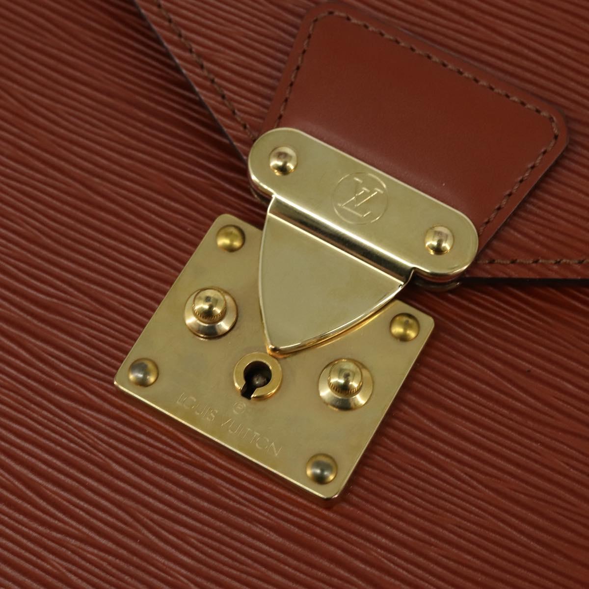 LOUIS VUITTON Epi Serviette Conseiller Briefcase Kenya Brown M54423 Auth BA6700