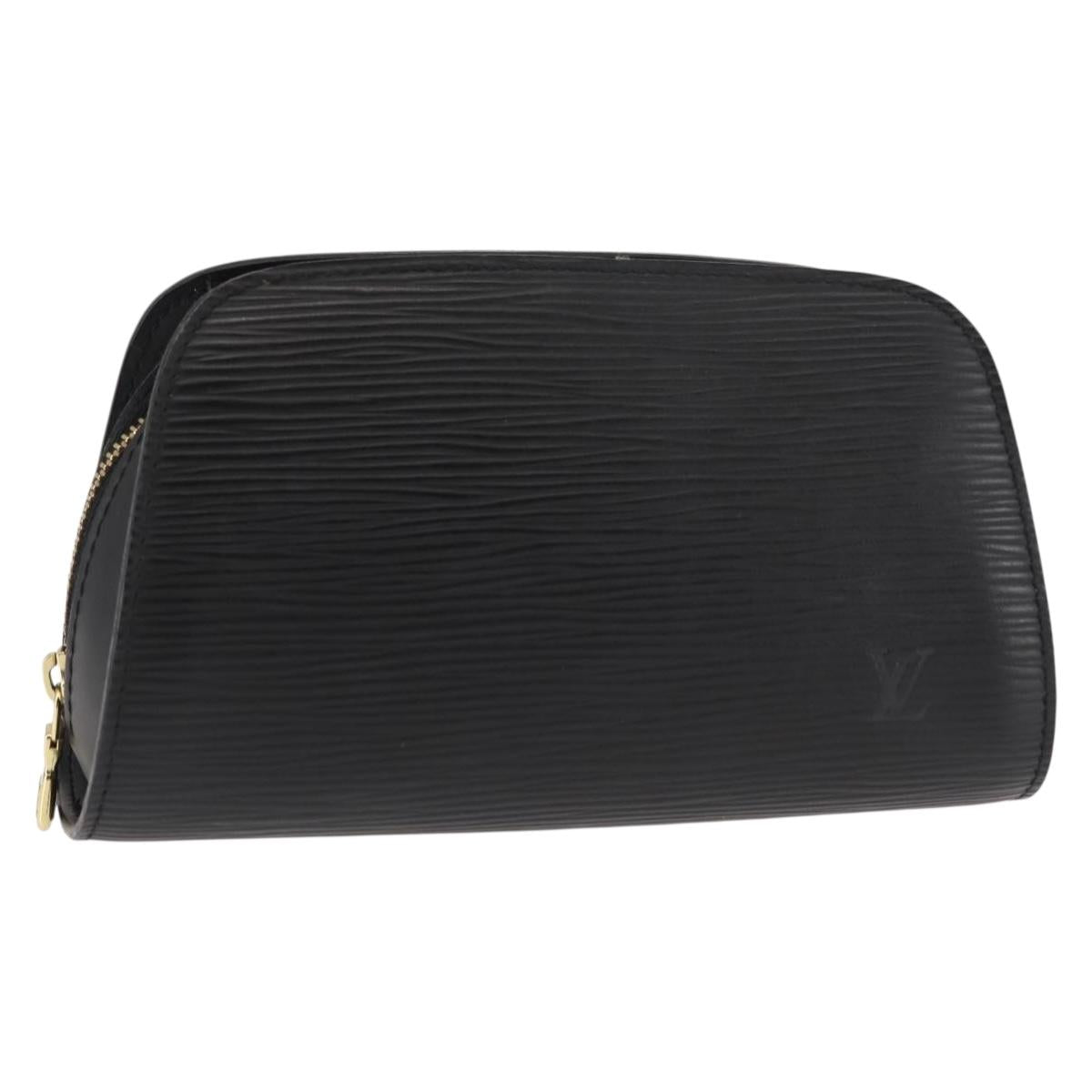 LOUIS VUITTON Epi Dauphine PM Pouch Black M48442 LV Auth BA6701