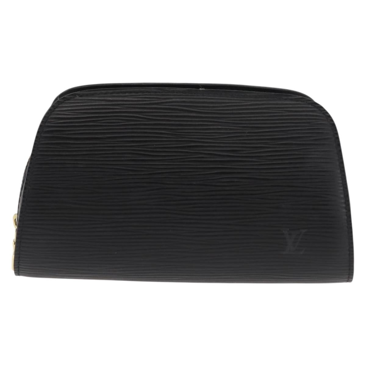 LOUIS VUITTON Epi Dauphine PM Pouch Black M48442 LV Auth BA6701