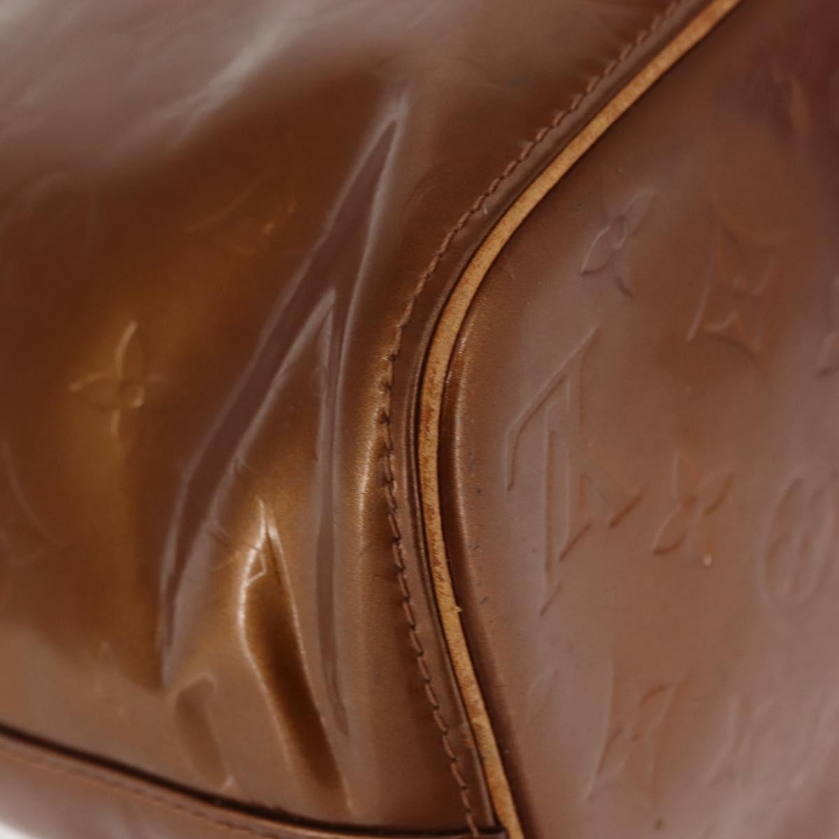 LOUIS VUITTON Monogram Vernis Houston Hand Bag Bronze M91122 LV Auth BA6702