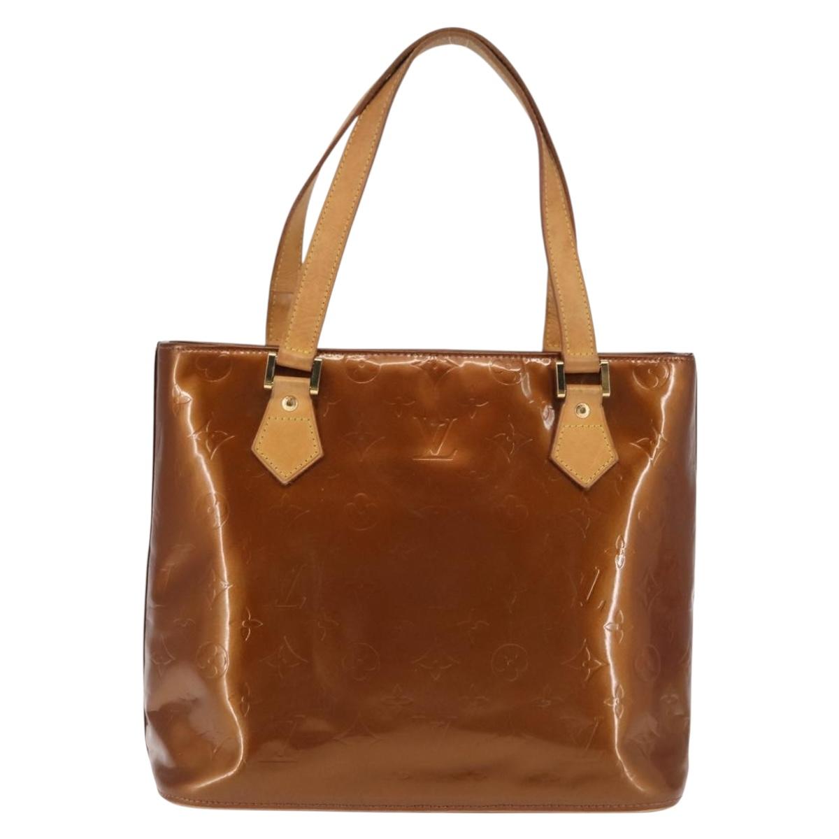 LOUIS VUITTON Monogram Vernis Houston Hand Bag Bronze M91122 LV Auth BA6702