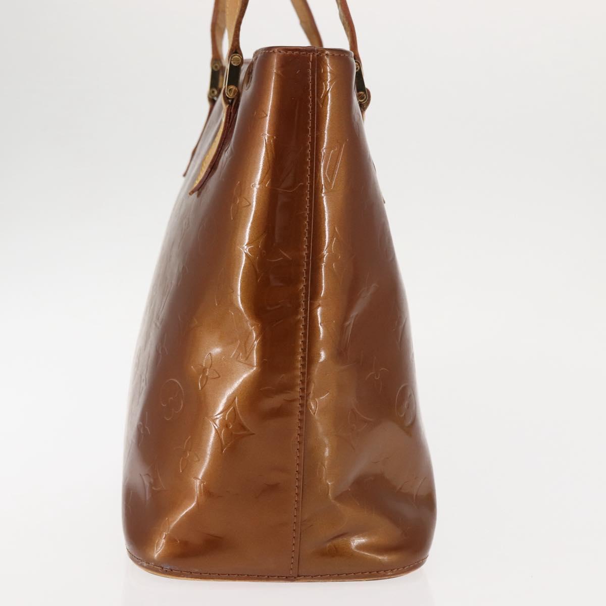 LOUIS VUITTON Monogram Vernis Houston Hand Bag Bronze M91122 LV Auth BA6702
