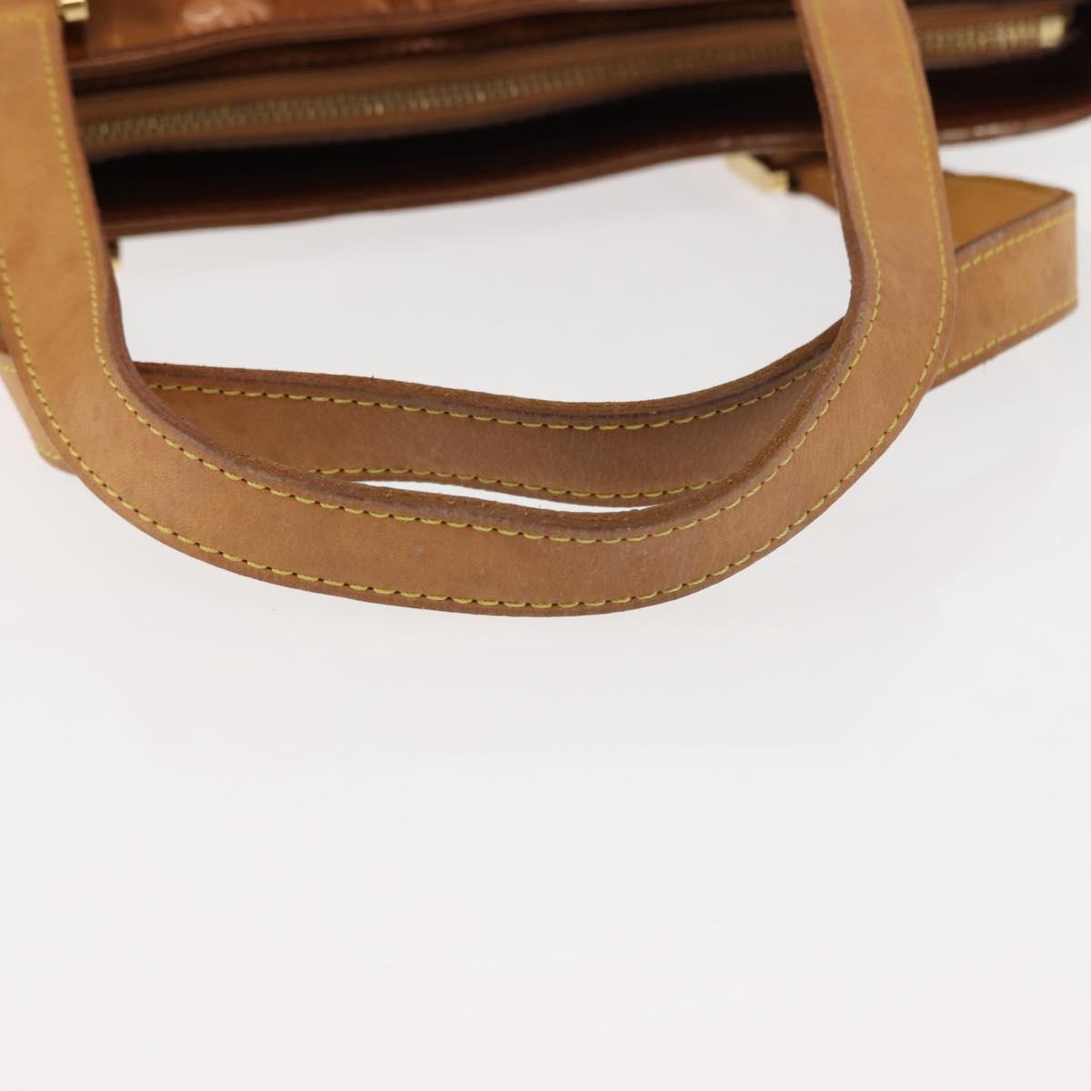 LOUIS VUITTON Monogram Vernis Houston Hand Bag Bronze M91122 LV Auth BA6702