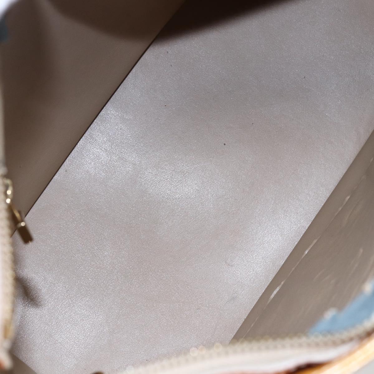 LOUIS VUITTON Monogram Vernis Houston Hand Bag Beige M91004 LV Auth BA6703