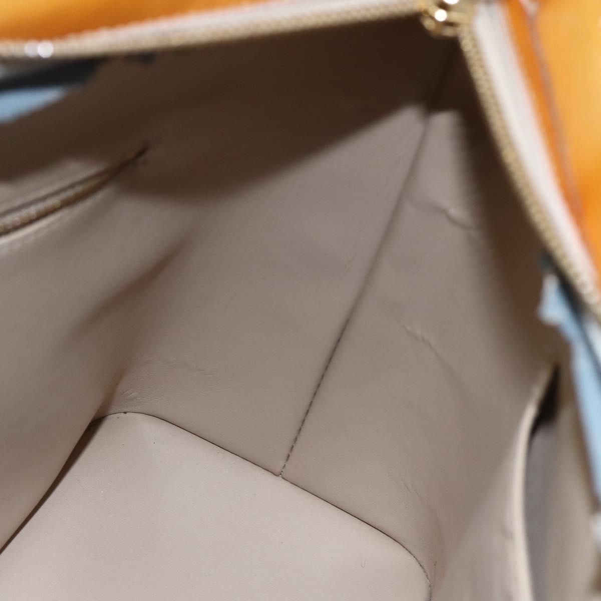 LOUIS VUITTON Monogram Vernis Houston Hand Bag Beige M91004 LV Auth BA6703