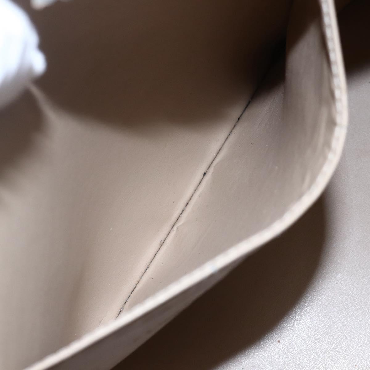 LOUIS VUITTON Monogram Vernis Houston Hand Bag Beige M91004 LV Auth BA6703