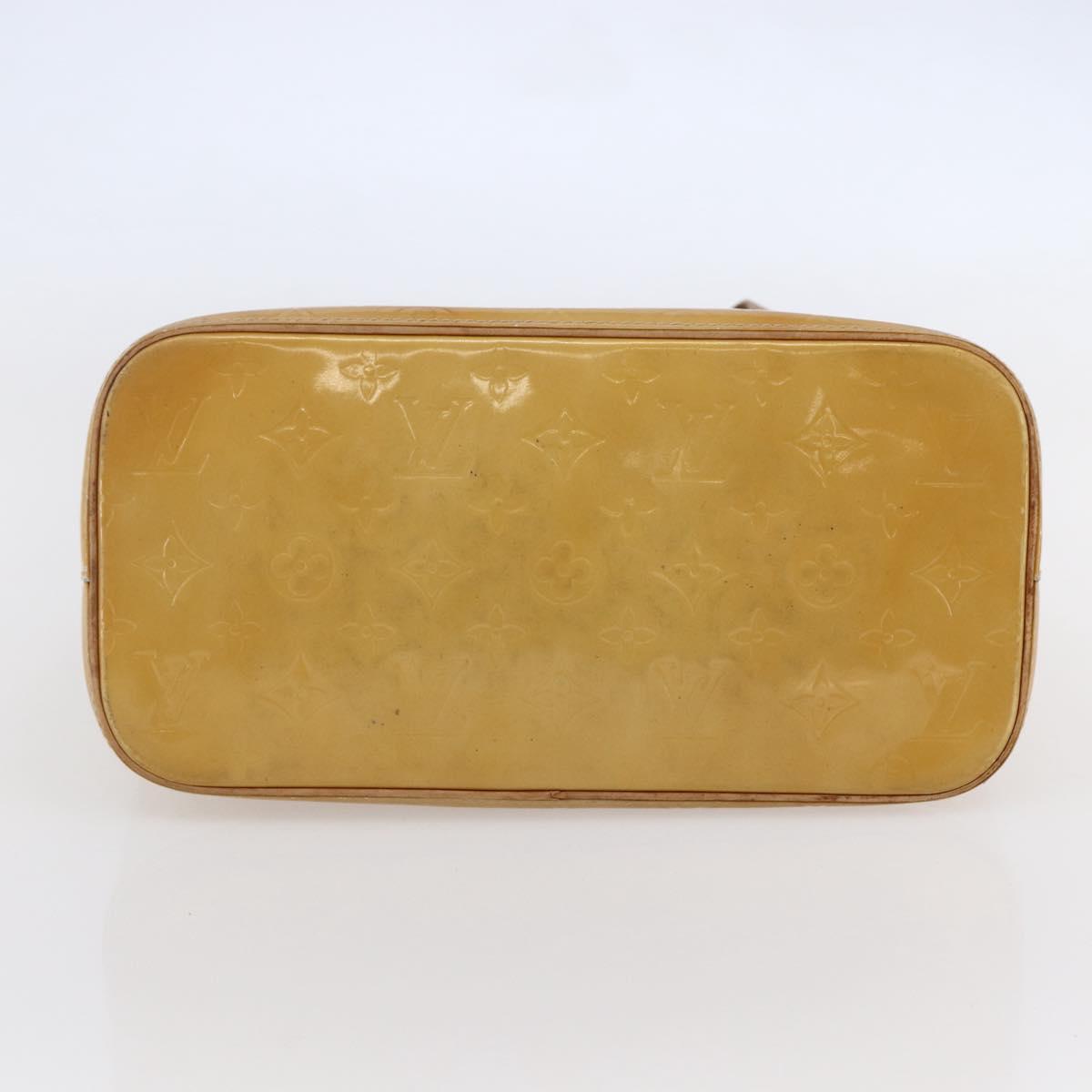 LOUIS VUITTON Monogram Vernis Houston Hand Bag Beige M91004 LV Auth BA6703