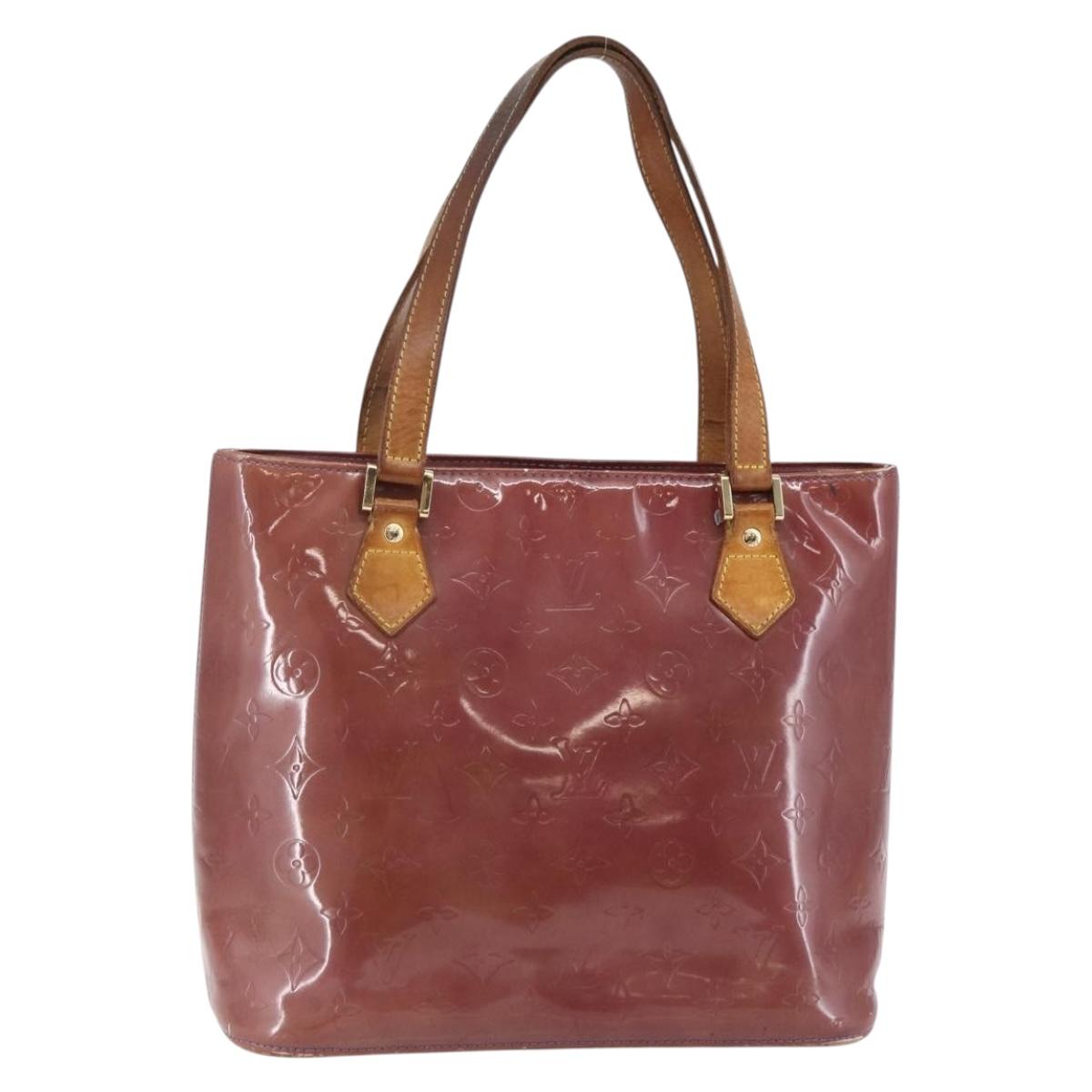 LOUIS VUITTON Monogram Vernis Houston Hand Bag Purple Viole M91093 Auth BA6704