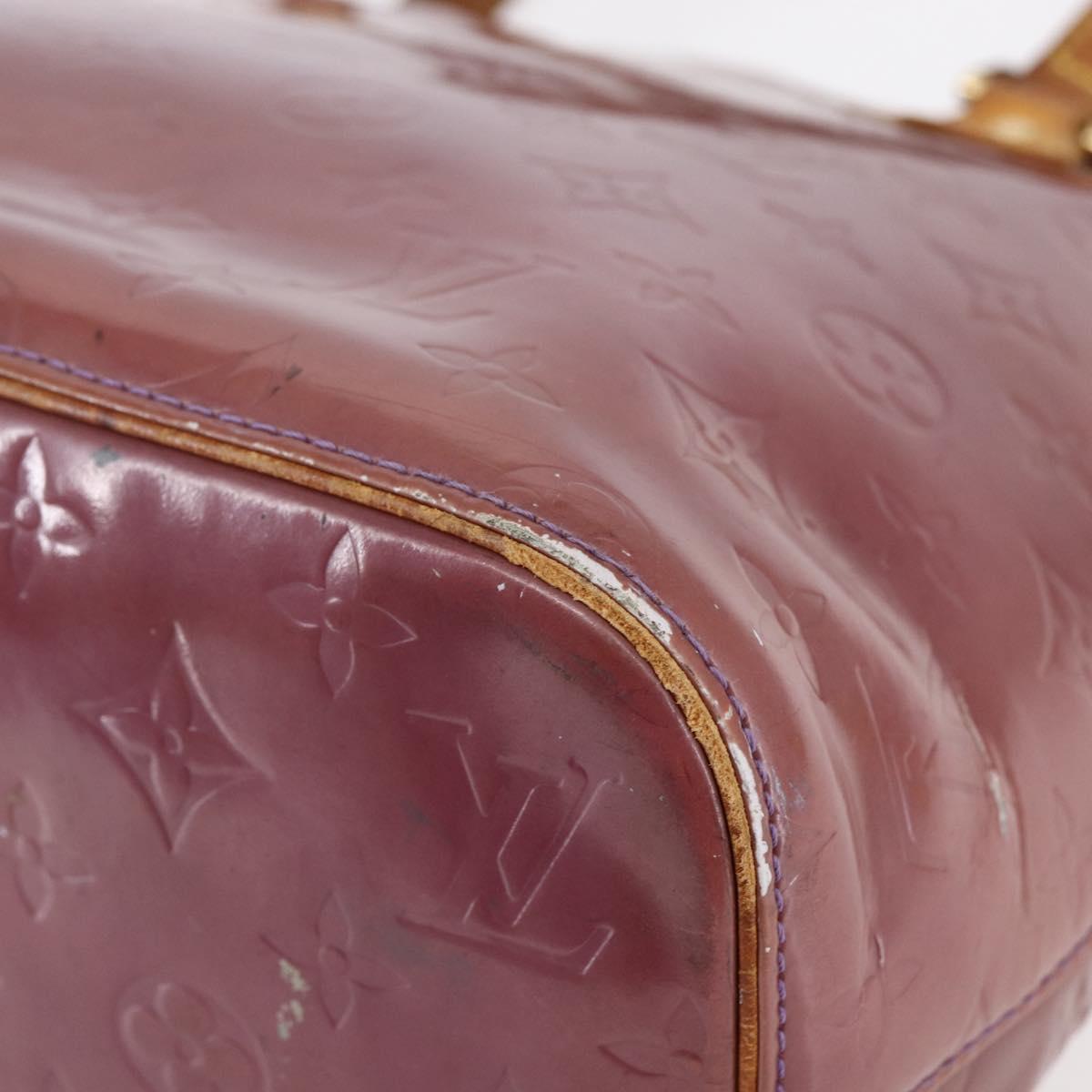 LOUIS VUITTON Monogram Vernis Houston Hand Bag Purple Viole M91093 Auth BA6704