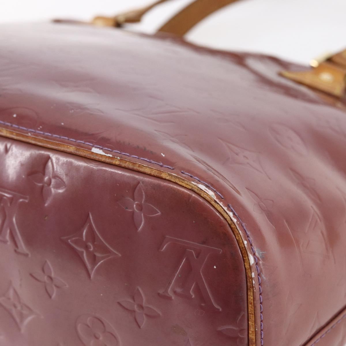LOUIS VUITTON Monogram Vernis Houston Hand Bag Purple Viole M91093 Auth BA6704