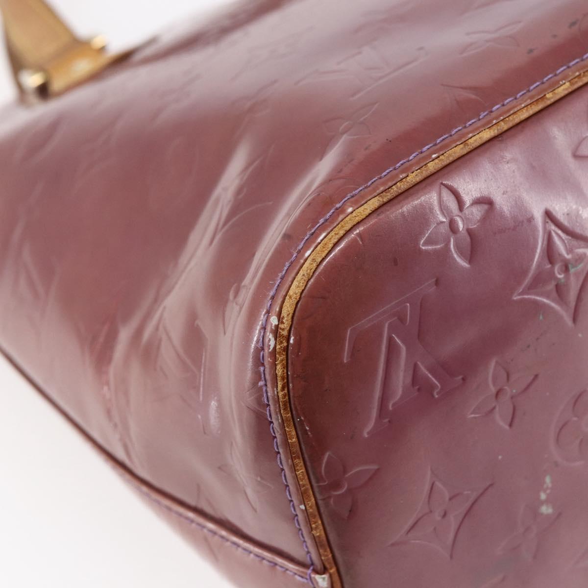 LOUIS VUITTON Monogram Vernis Houston Hand Bag Purple Viole M91093 Auth BA6704