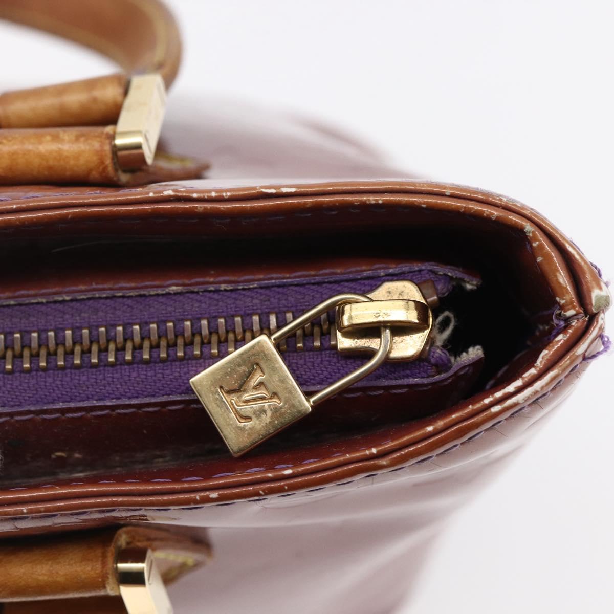 LOUIS VUITTON Monogram Vernis Houston Hand Bag Purple Viole M91093 Auth BA6704