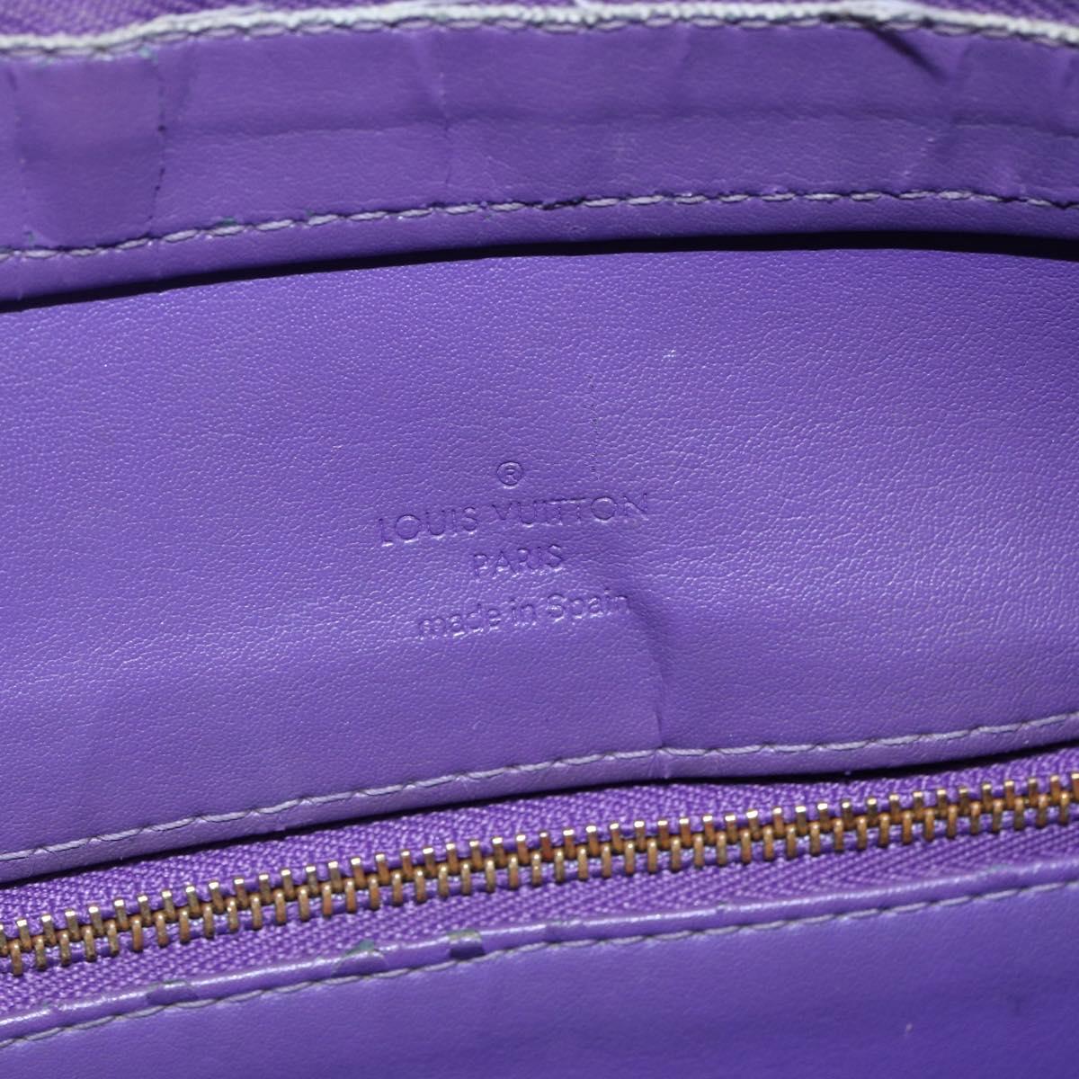 LOUIS VUITTON Monogram Vernis Houston Hand Bag Purple Viole M91093 Auth BA6704