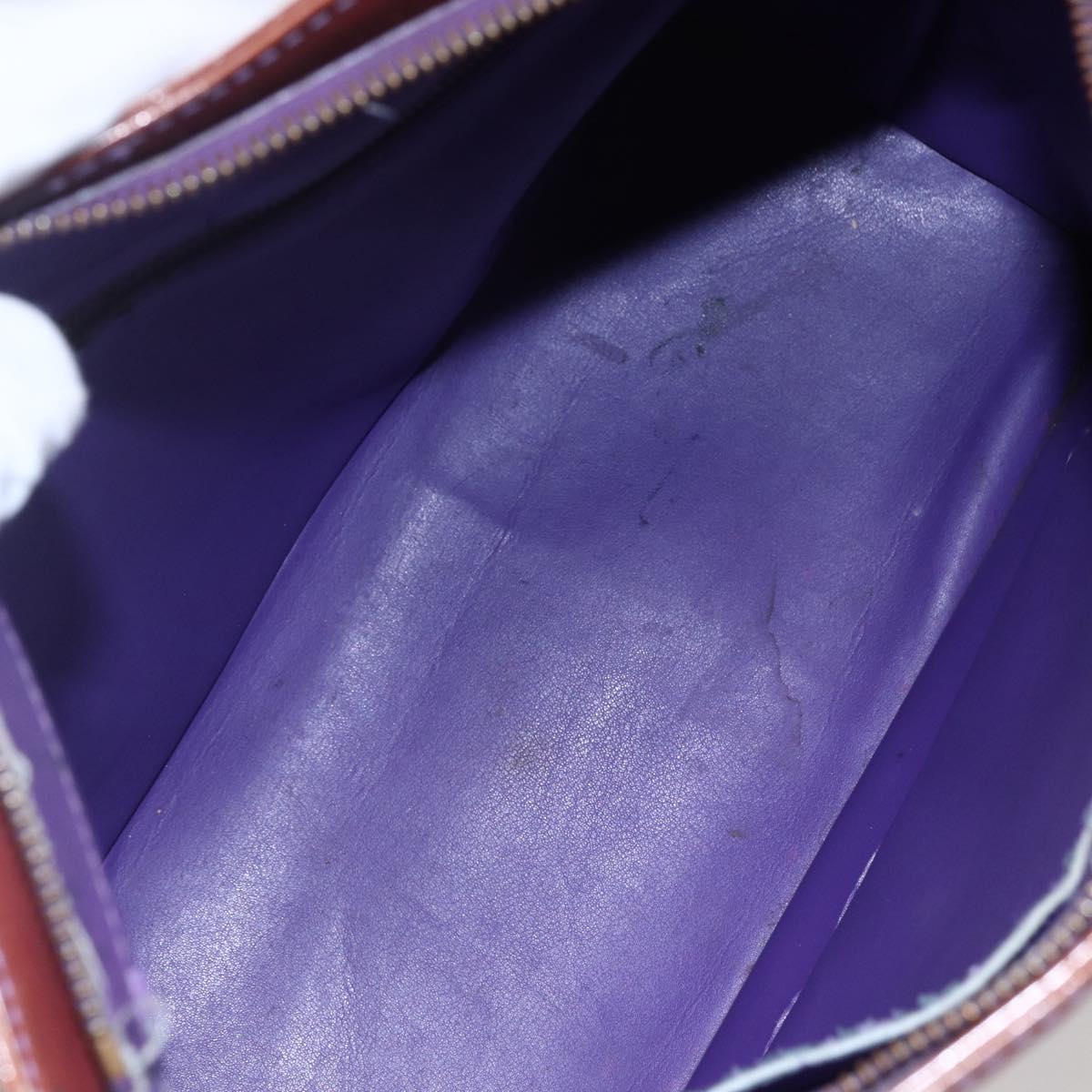 LOUIS VUITTON Monogram Vernis Houston Hand Bag Purple Viole M91093 Auth BA6704