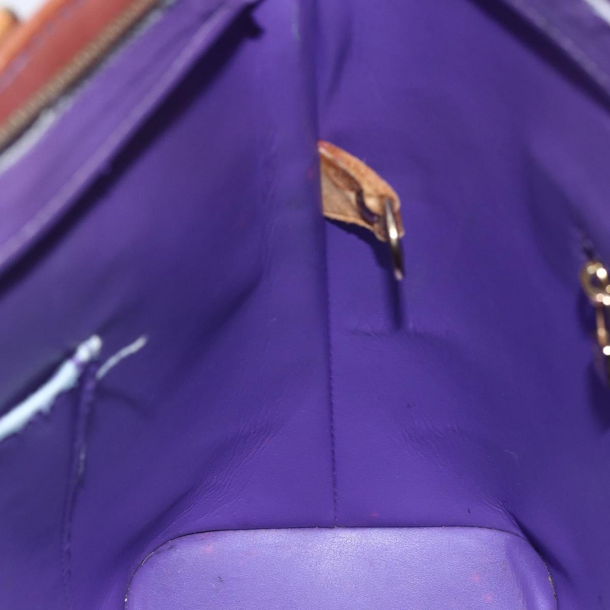 LOUIS VUITTON Monogram Vernis Houston Hand Bag Purple Viole M91093 Auth BA6704