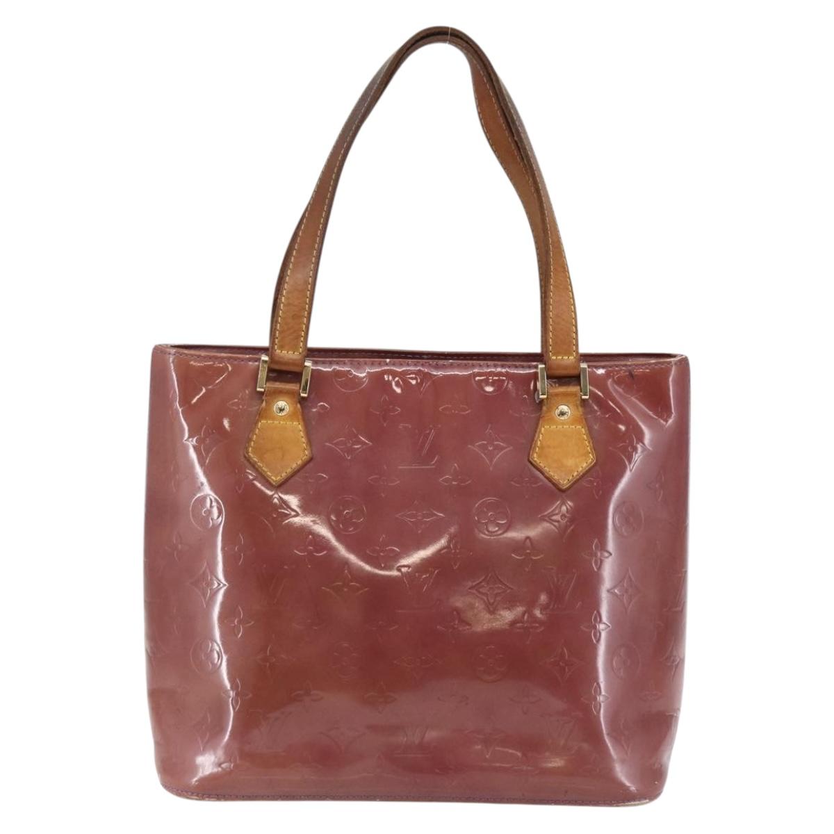 LOUIS VUITTON Monogram Vernis Houston Hand Bag Purple Viole M91093 Auth BA6704