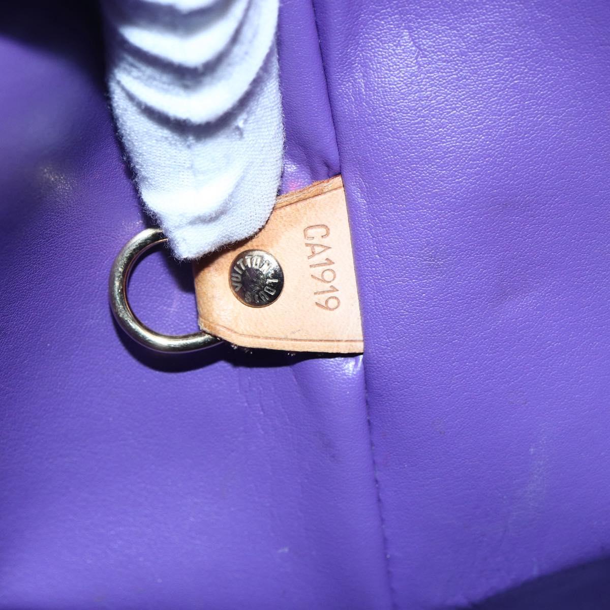 LOUIS VUITTON Monogram Vernis Houston Hand Bag Purple Viole M91093 Auth BA6704