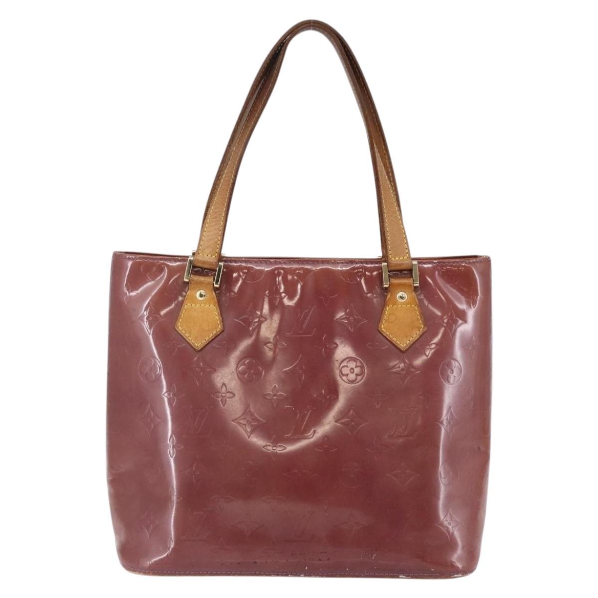 LOUIS VUITTON Monogram Vernis Houston Hand Bag Purple Viole M91093 Auth BA6704