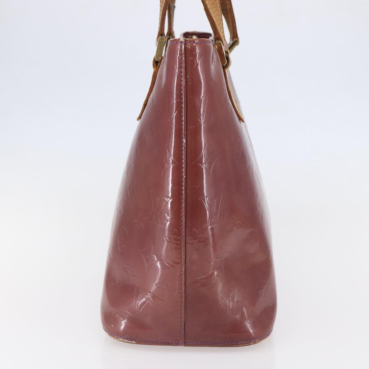 LOUIS VUITTON Monogram Vernis Houston Hand Bag Purple Viole M91093 Auth BA6704