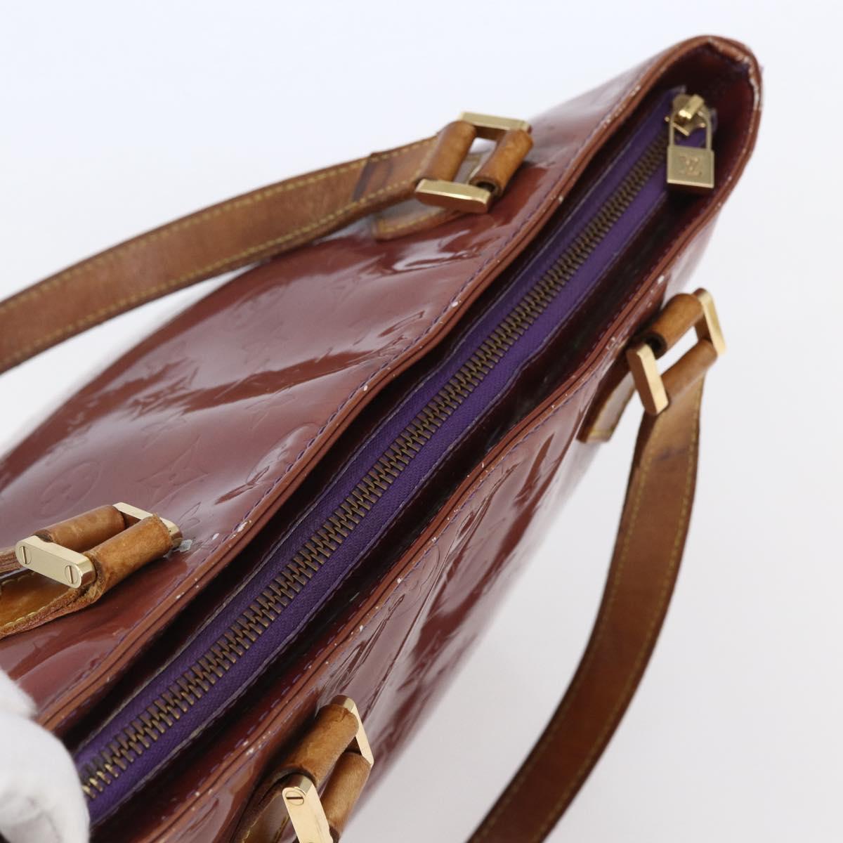 LOUIS VUITTON Monogram Vernis Houston Hand Bag Purple Viole M91093 Auth BA6704