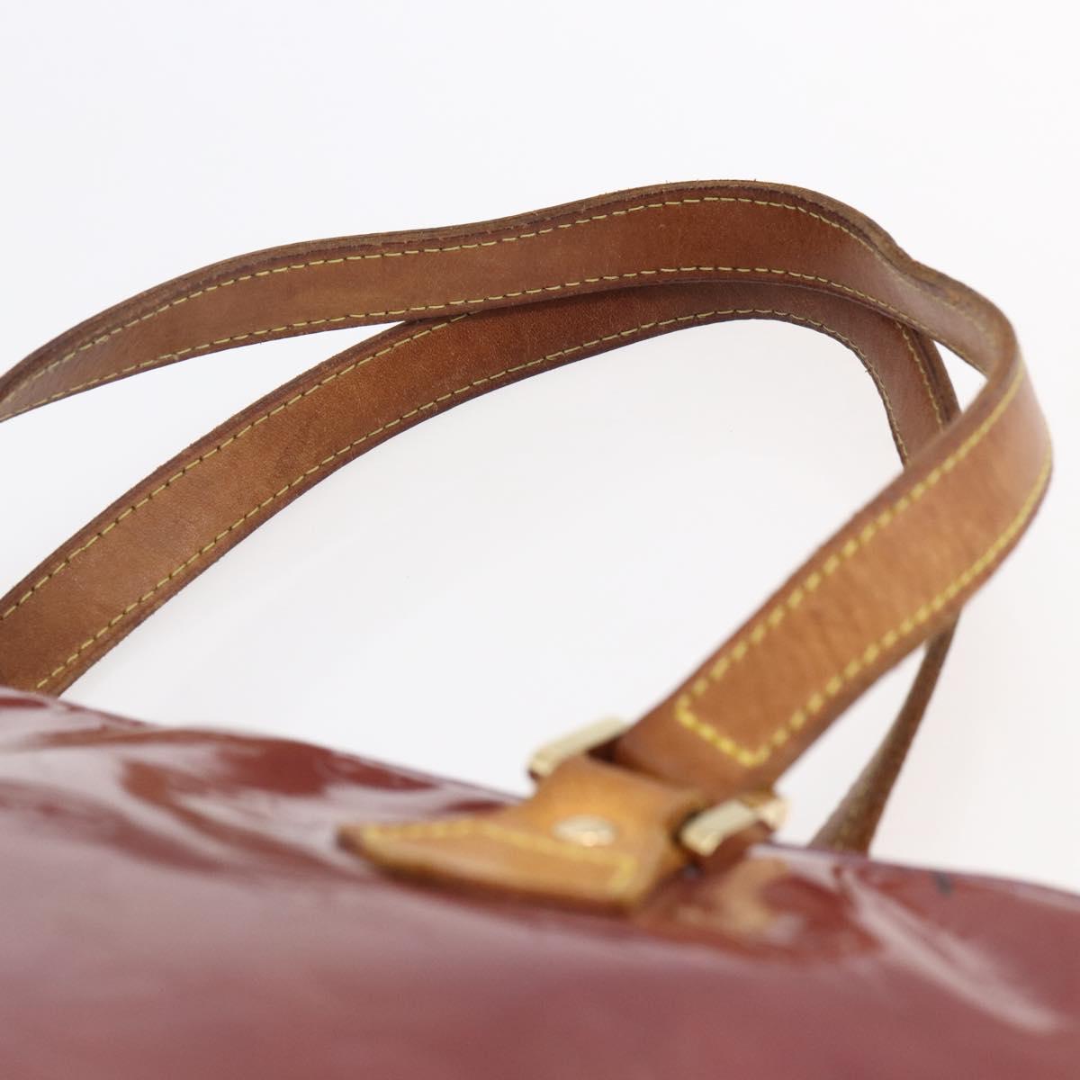 LOUIS VUITTON Monogram Vernis Houston Hand Bag Purple Viole M91093 Auth BA6704